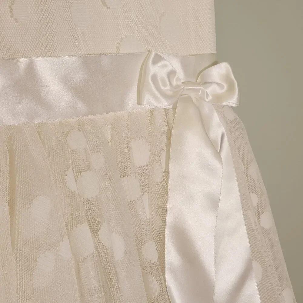 JOAN CALABRESE for Mon Cheri NWT White Polka Dot Dress, Size 5